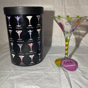 Lolita COSMOPOLITAN hand-painted wineglass with box